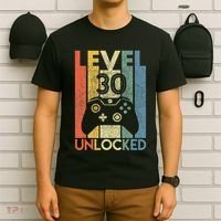 Level 30 Unlocked Funny Video Gamer 30th Birthday T-Shirt thumb 6
