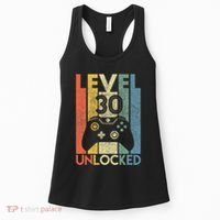 Level 30 Unlocked Funny Video Gamer 30th Birthday Women's Tank Top thumb 0