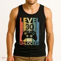 Level 30 Unlocked Funny Video Gamer 30th Birthday Tank Top thumb 3