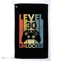 Level 30 Unlocked Funny Video Gamer 30th Birthday Golf Towel thumb 0