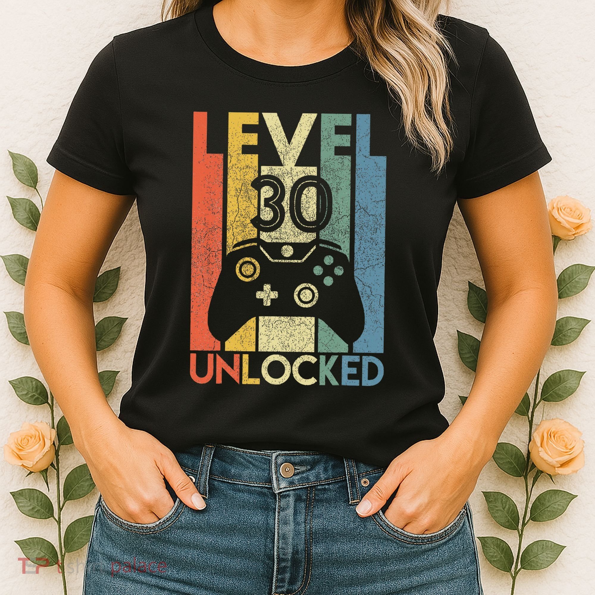 Level 30 Unlocked Funny Video Gamer 30th Birthday Women's T-Shirt