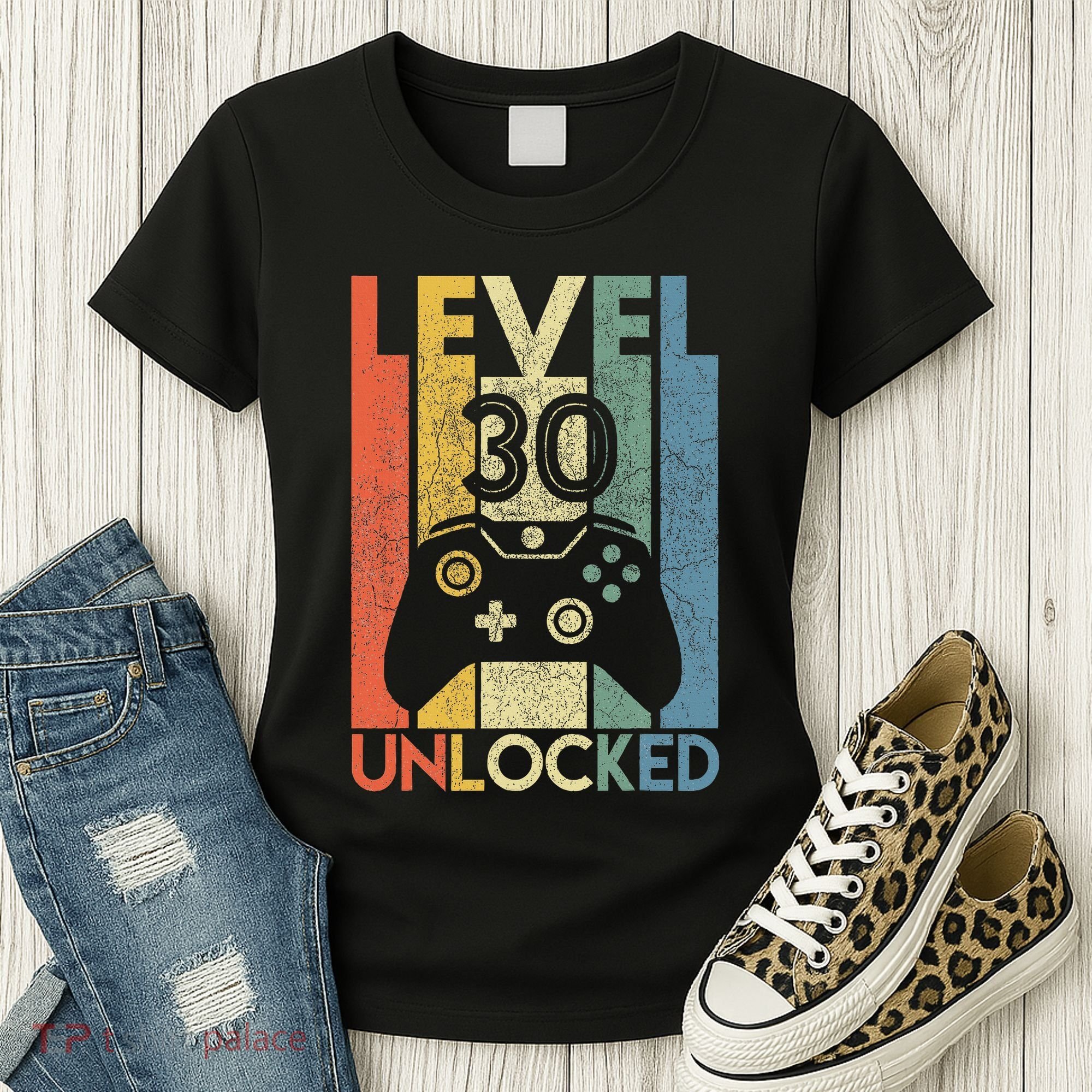 Level 30 Unlocked Funny Video Gamer 30th Birthday Women's T-Shirt