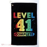 Level 41 Complete 41st Wedding Anniversary 41 Years Gift Golf Towel thumb 0