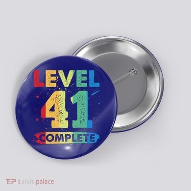 Level 41 Complete 41st Wedding Anniversary 41 Years Gift Button