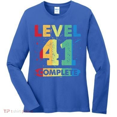 Level 41 Complete 41st Wedding Anniversary 41 Years Gift Women's Long Sleeve Shirt