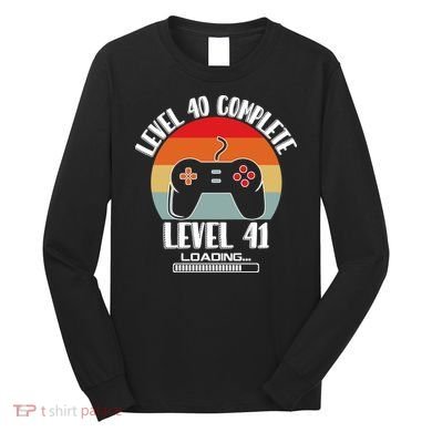 Level 40 Complete Level 41 Loading Vintage Birthday Video Game Long Sleeve Shirt