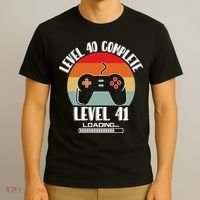 Level 40 Complete Level 41 Loading Vintage Birthday Video Game T-Shirt thumb 3