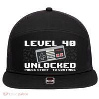 Level 40 Complete 1981 Gamer 40th Birthday 7 Panel Mesh Trucker Snapback Hat thumb 0
