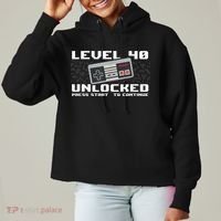Level 40 Complete 1981 Gamer 40th Birthday Ladies Heavyweight Boxy Pullover Hoodie thumb 0