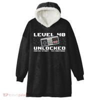 Level 40 Complete 1981 Gamer 40th Birthday Hooded Wearable Blanket thumb 0