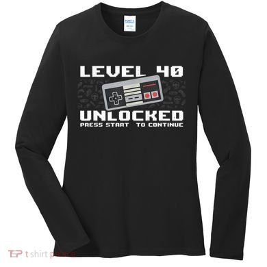Level 40 Complete 1981 Gamer 40th Birthday Women's Long Sleeve Shirt