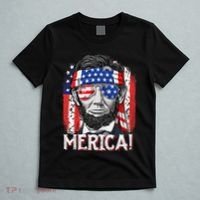 Lincoln 4th Of July Merica Abe American Flag T-Shirt thumb 5