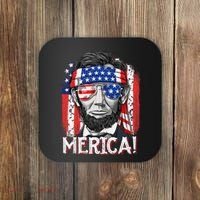 Lincoln 4th Of July Merica Abe American Flag Coaster thumb 0