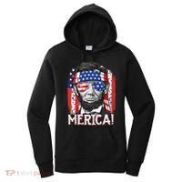 Lincoln 4th Of July Merica Abe American Flag Women's Hoodie thumb 0
