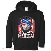 Lincoln 4th Of July Merica Abe American Flag Toddler Hoodie thumb 0