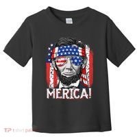 Lincoln 4th Of July Merica Abe American Flag Toddler T-Shirt thumb 0