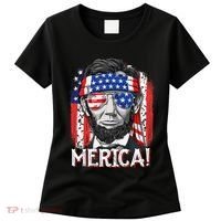 Lincoln 4th Of July Merica Abe American Flag Women's T-Shirt thumb 0