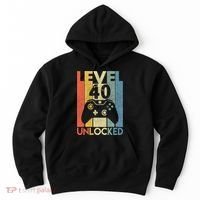 Level 40 Unlocked Awesome Video Game 40 Birthday Gift Hoodie thumb 0