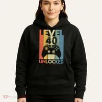 Level 40 Unlocked Awesome Video Game 40 Birthday Gift Hoodie thumb 5