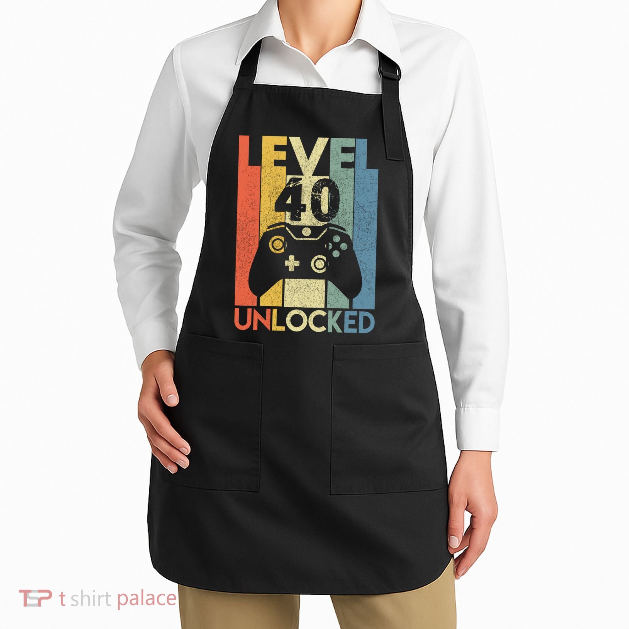 Level 40 Unlocked Awesome Video Game 40 Birthday Gift Apron