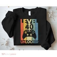 Level 40 Unlocked Awesome Video Game 40 Birthday Gift Sweatshirt thumb 2