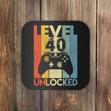 Level 40 Unlocked Awesome Video Game 40 Birthday Gift Coaster