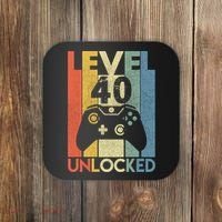 Level 40 Unlocked Awesome Video Game 40 Birthday Gift Coaster thumb 0