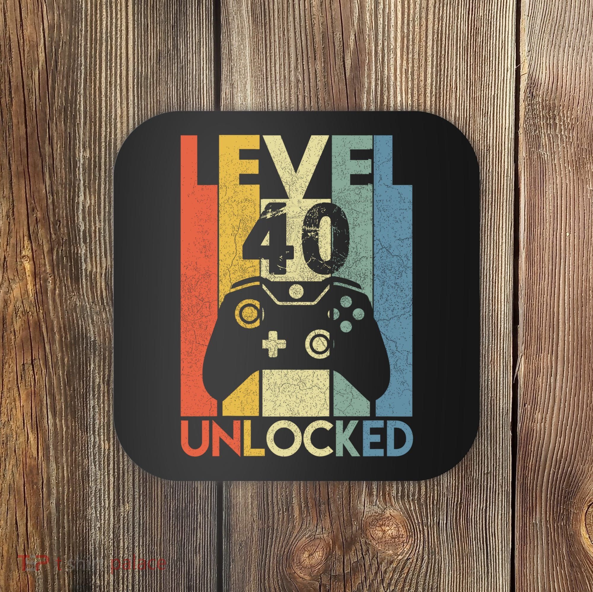 Level 40 Unlocked Awesome Video Game 40 Birthday Gift Coaster