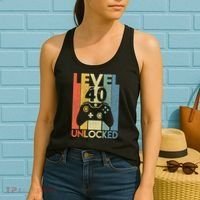 Level 40 Unlocked Awesome Video Game 40 Birthday Gift Women's Tank Top thumb 2