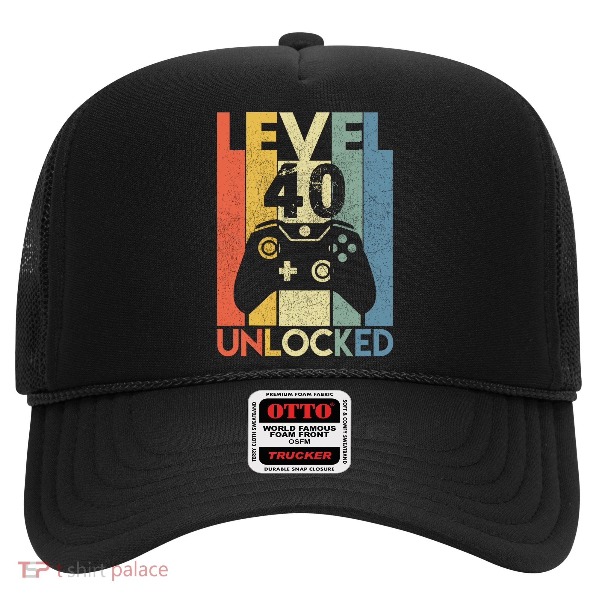 Level 40 Unlocked Awesome Video Game 40 Birthday Gift Hat