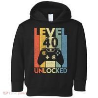 Level 40 Unlocked Awesome Video Game 40 Birthday Gift Toddler Hoodie thumb 0