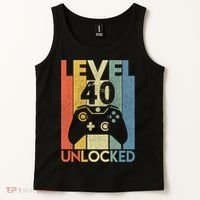 Level 40 Unlocked Awesome Video Game 40 Birthday Gift Tank Top thumb 2