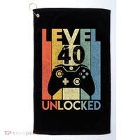 Level 40 Unlocked Awesome Video Game 40 Birthday Gift Golf Towel thumb 0