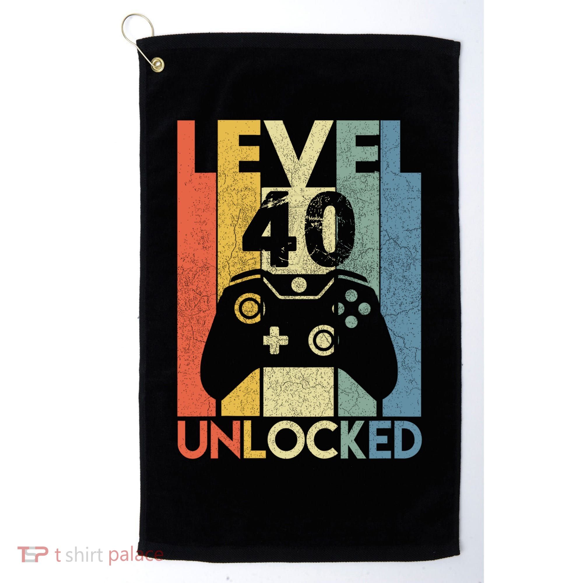 Level 40 Unlocked Awesome Video Game 40 Birthday Gift Golf Towel