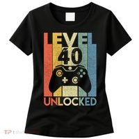 Level 40 Unlocked Awesome Video Game 40 Birthday Gift Women's T-Shirt thumb 0