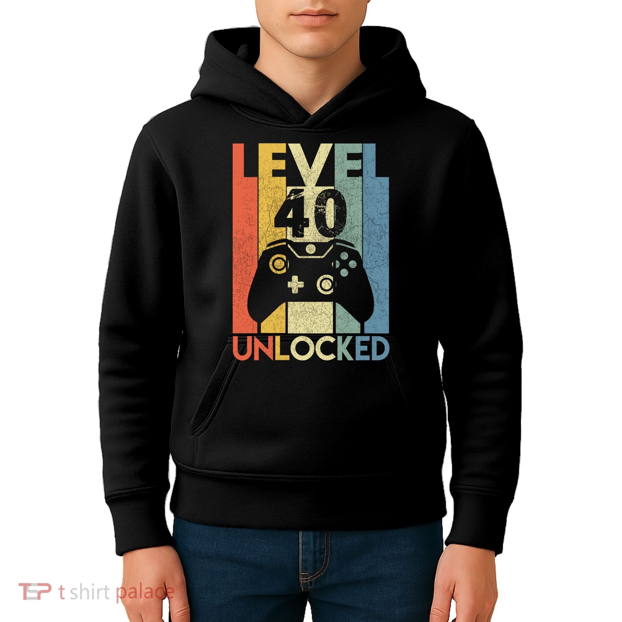 Level 40 Unlocked Awesome Video Game 40 Birthday Gift Kids Hoodie