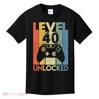 Level 40 Unlocked Awesome Video Game 40 Birthday Gift Kids T-Shirt thumb 0