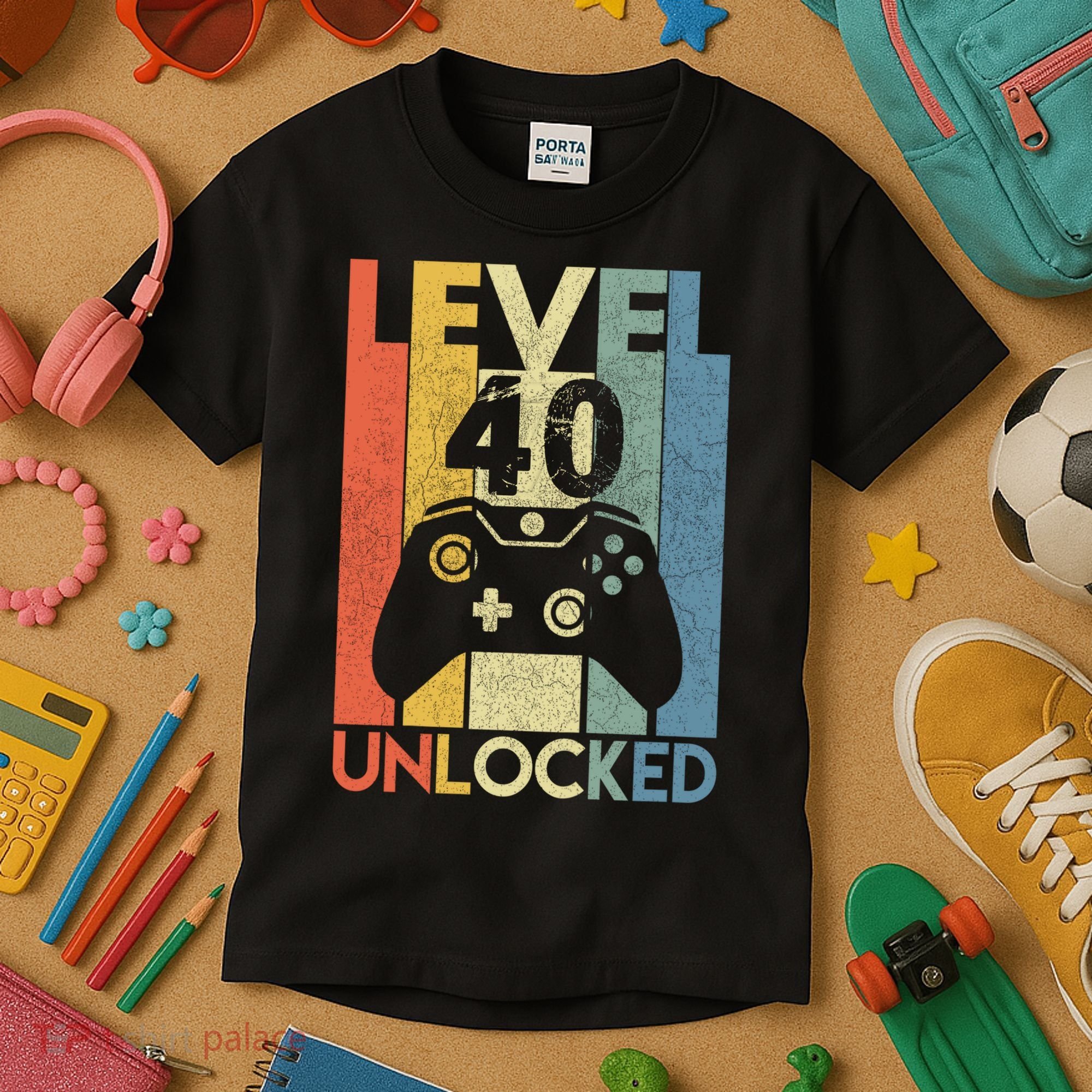 Level 40 Unlocked Awesome Video Game 40 Birthday Gift Kids T-Shirt