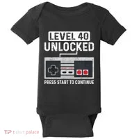 Level 40 Unlocked Press Start To Continue Baby Bodysuit thumb 0