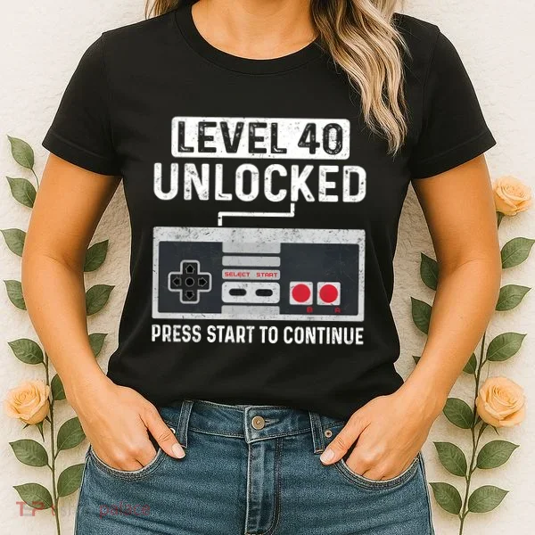 Level 40 Unlocked Press Start To Continue Women's T-Shirt