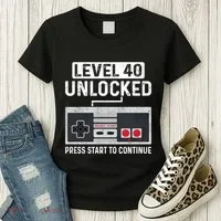 Level 40 Unlocked Press Start To Continue Women's T-Shirt thumb 3