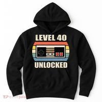 Level 40 Unlocked Video Gamer 40th Birthday Gifts Tea Hoodie thumb 0