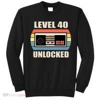 Level 40 Unlocked Video Gamer 40th Birthday Gifts Tea Sweatshirt thumb 0