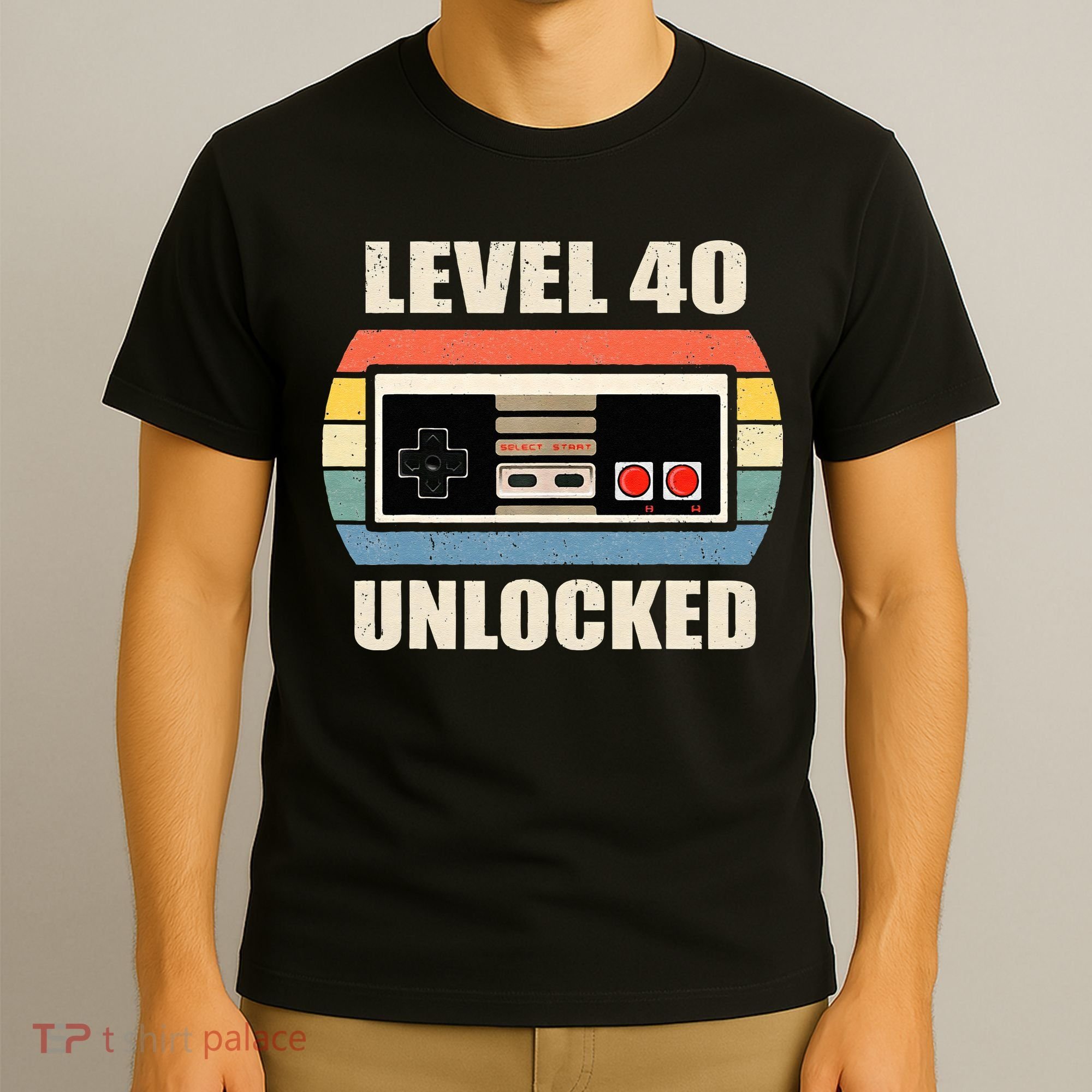 Level 40 Unlocked Video Gamer 40th Birthday Gifts Tea T-Shirt