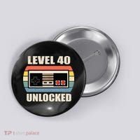 Level 40 Unlocked Video Gamer 40th Birthday Gifts Tea Button thumb 0