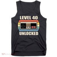Level 40 Unlocked Video Gamer 40th Birthday Gifts Tea Tank Top thumb 0