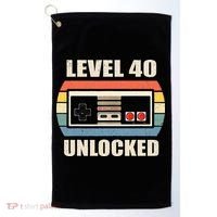 Level 40 Unlocked Video Gamer 40th Birthday Gifts Tea Golf Towel thumb 0