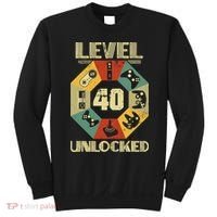 Level 40 Unlocked T Funny Video Gamer 40th Birthday Sweatshirt thumb 0