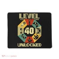 Level 40 Unlocked T Funny Video Gamer 40th Birthday Mousepad thumb 0