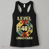 Level 40 Unlocked T Funny Video Gamer 40th Birthday Women's Tank Top thumb 3